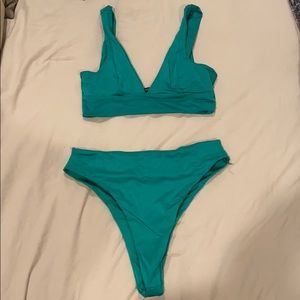 Nasty Gal Green High-waisted Bathing Suit 🌿